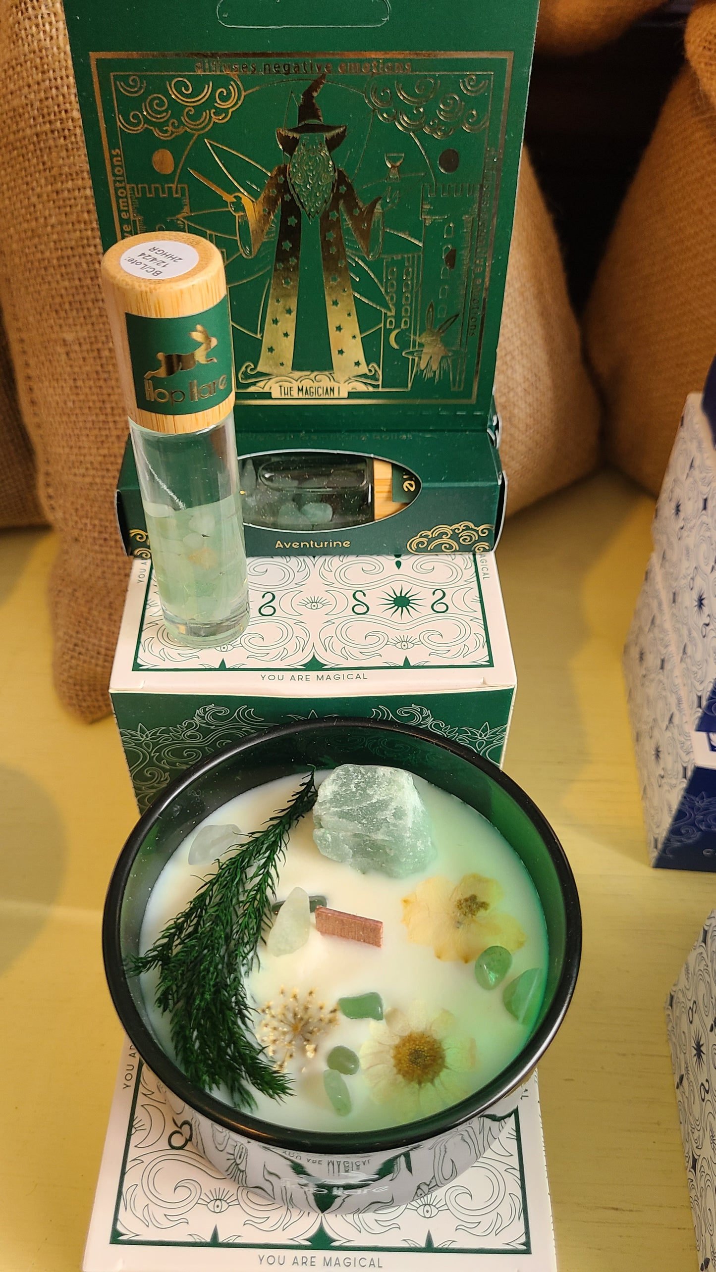 Hop Hare Crystal Magic Flower Candle - The magician.