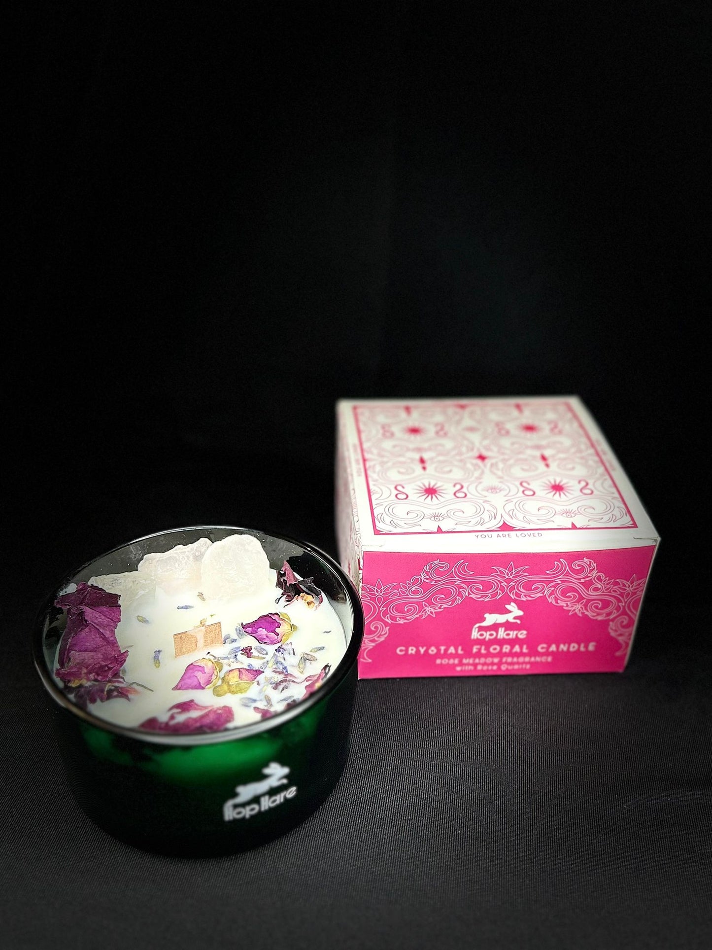 Hop Hare Crystal Magic Flower Candle - The Lovers