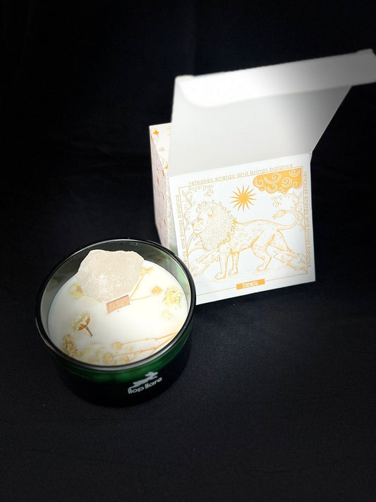 Hop Hare Crystal Magic Flower Candle - The Lion.