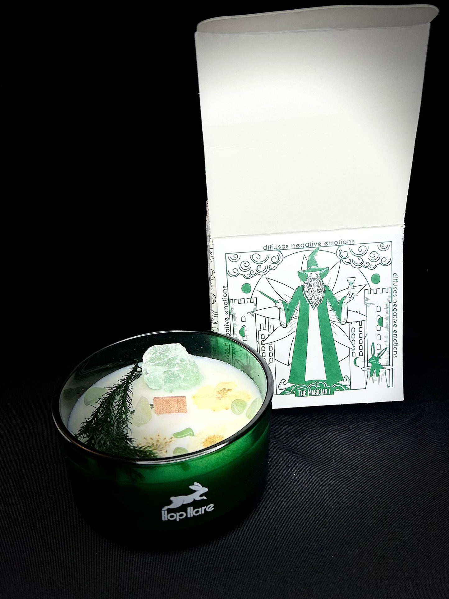 Hop Hare Crystal Magic Flower Candle - The magician.