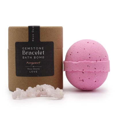 Rose Quartz Crystal Jewellery. Bath Bomb for love. Bergamot.