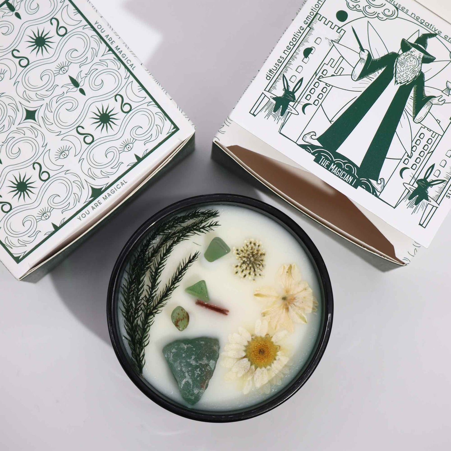 Hop Hare Crystal Magic Flower Candle - The magician.