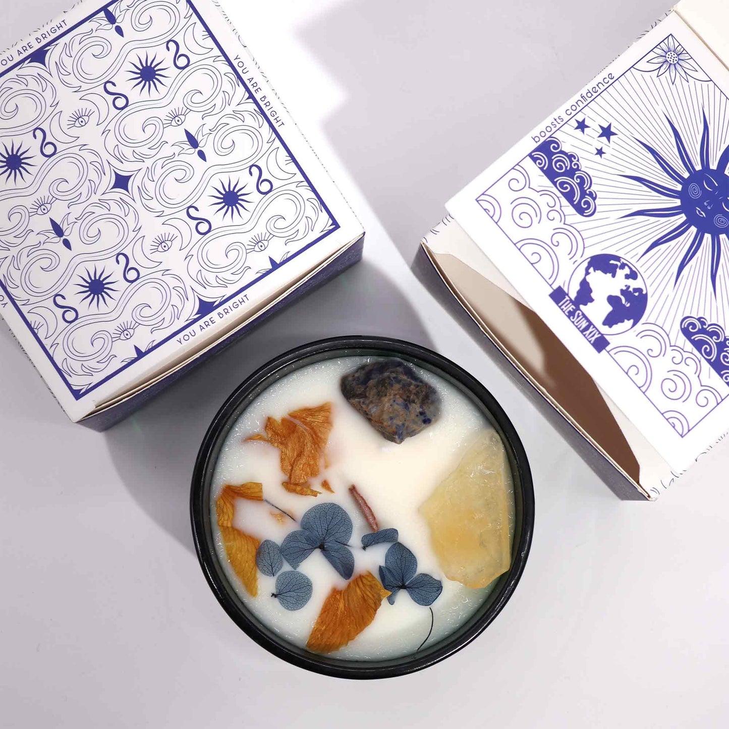 Hop Hare Crystal Magic Flower Candle - The sun.