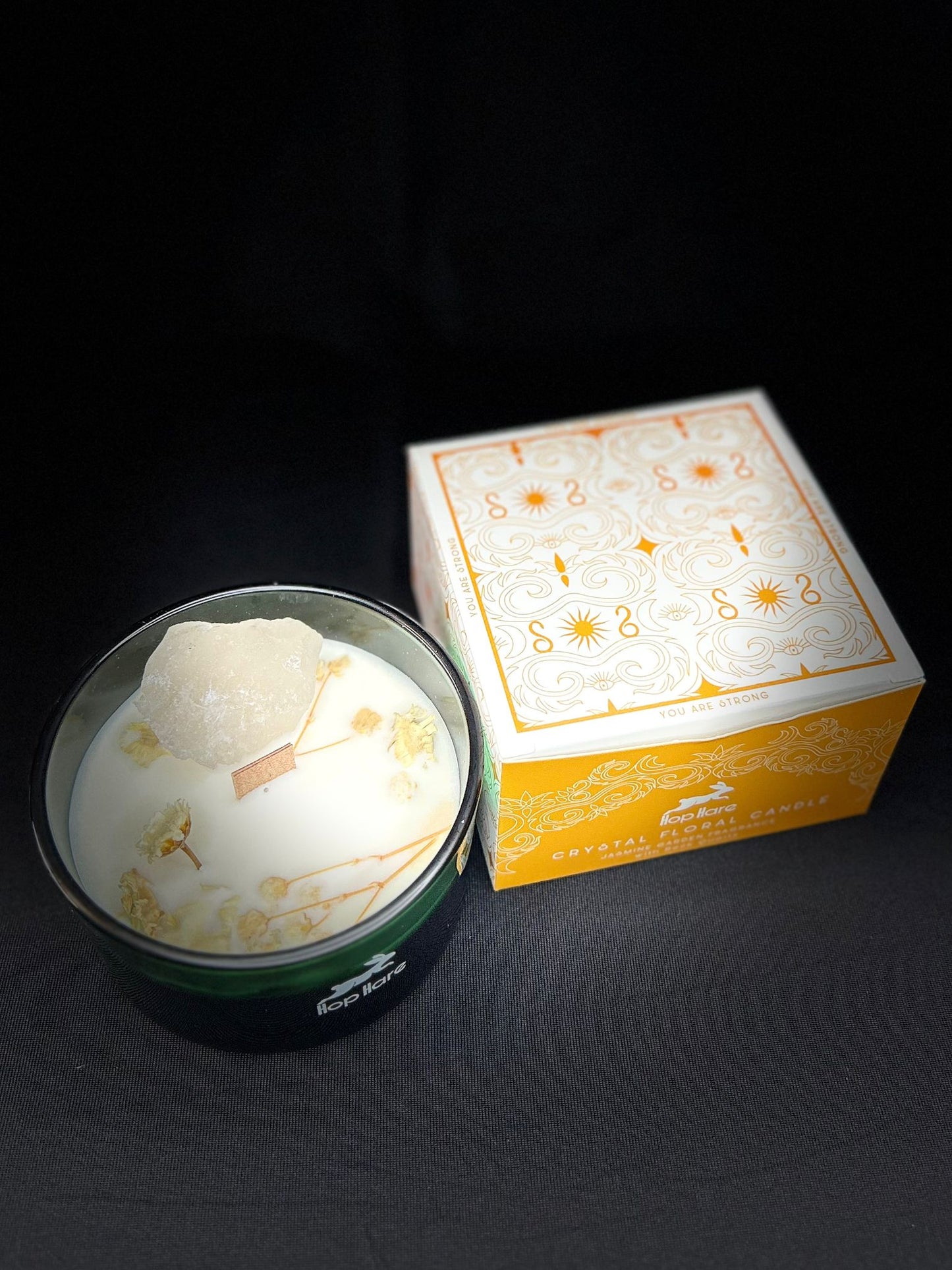 Hop Hare Crystal Magic Flower Candle - The Lion.