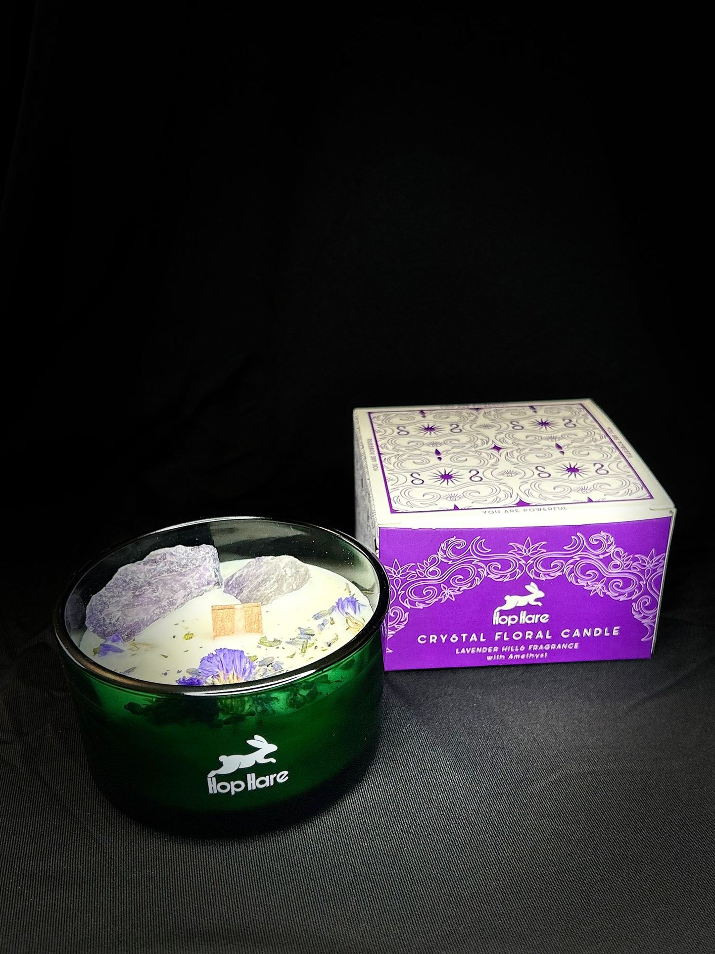 Hop Hare Crystal Magic Flower Candle - The moon.