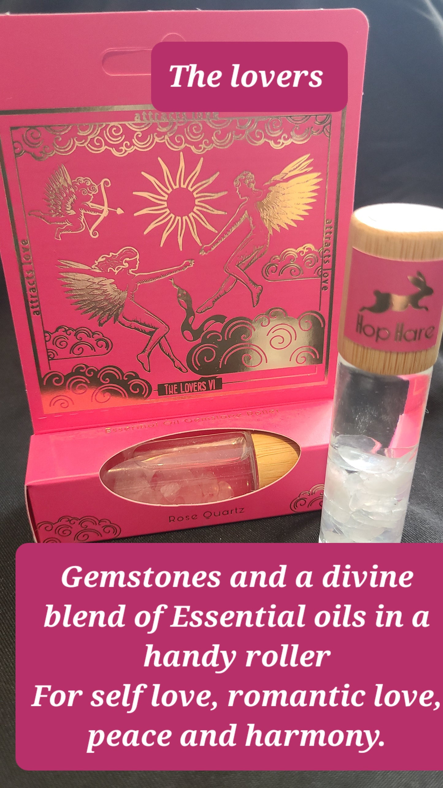Hop Hare Essential Oil Gemstone Roll On - The Lovers